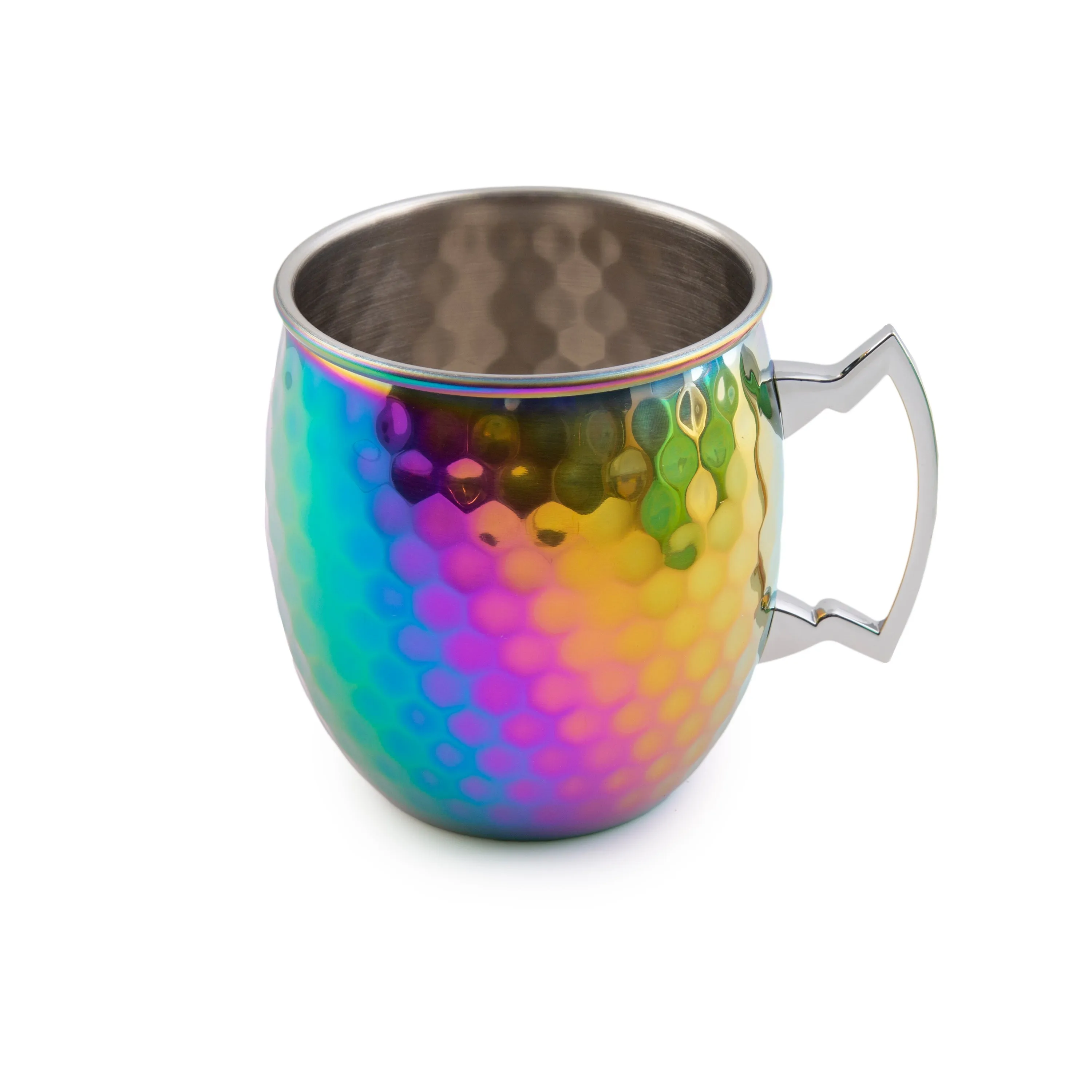 20 Oz Hammered Rainbow Moscow Mule Mugs, Set Of 4