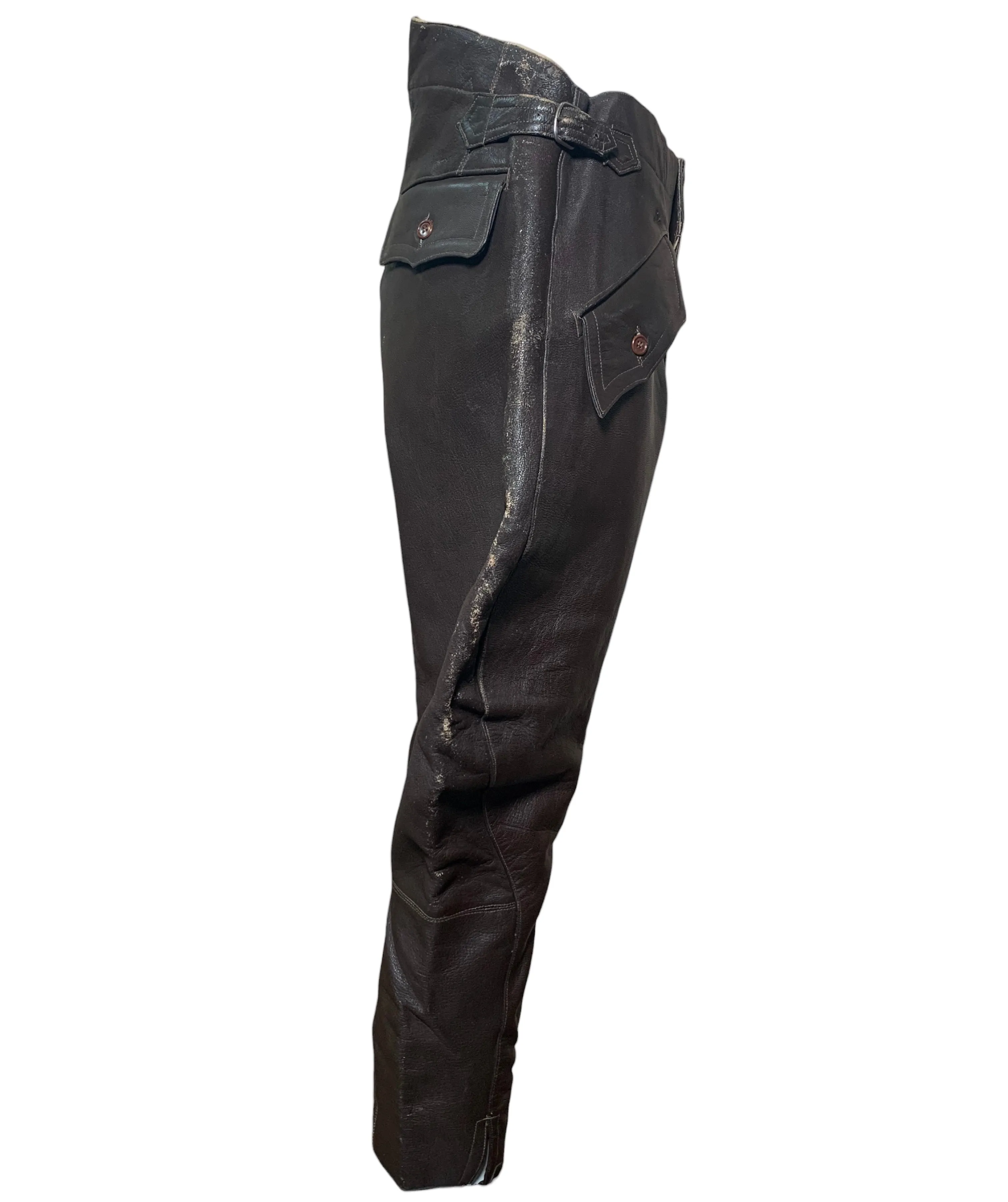 20s Rare Brown Leather Motorcycle Pants