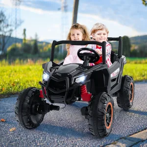 24V Kids Ride on UTV with 4 x 100W Powerful Engin and Remote Control-Black