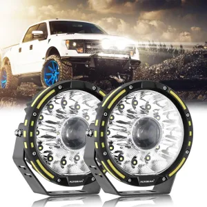 (2pcs/set) 7 Inch 230W 33332LM 360-PRO Series Custom Lens Offroad LED Driving Lights Amber/Black Covers(Optional) for FORD F150 F250