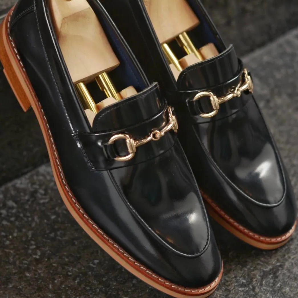 702 Horsebit Loafer PianoBlack - Wooden Soles