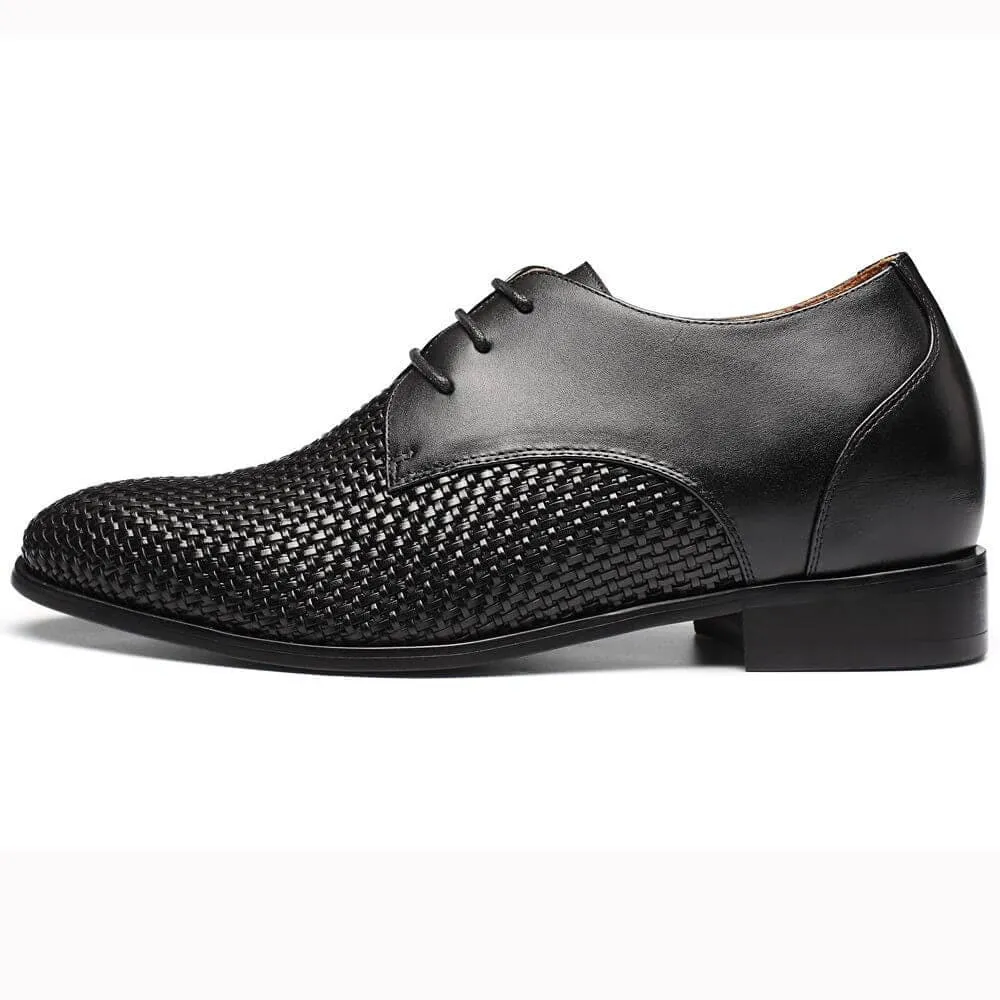 7.5 CM / 2.95 Inches Taller - CMR CHAMARIPA Custom Men Taller Shoes Woven Leather Dress Shoes