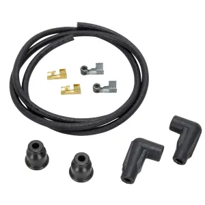 7mm Cloth 90 Degree Spark Plug Wire Sets - Satin Black