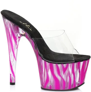 7" Stiletto Mule Sandal Platform(ES709-ZEBRA)