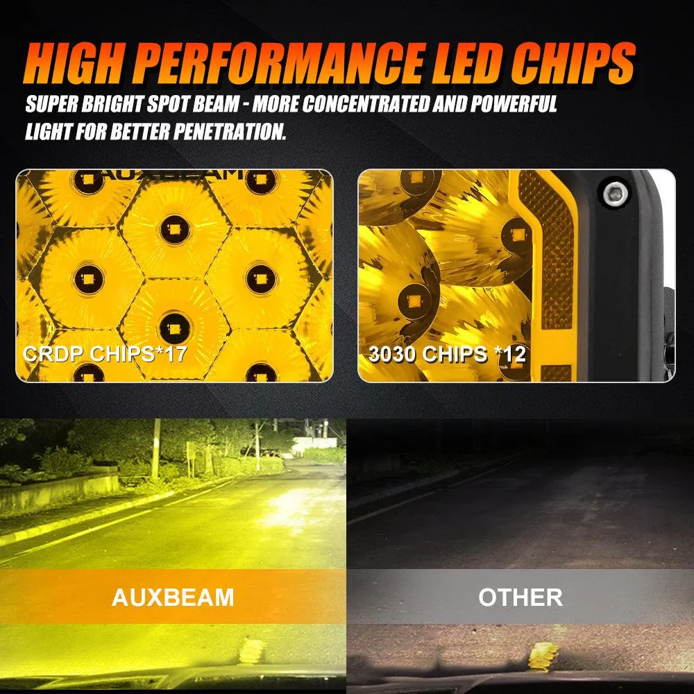 7x5 Inch Rectangle LED Pods Amber Spot Driving Lights with DRL