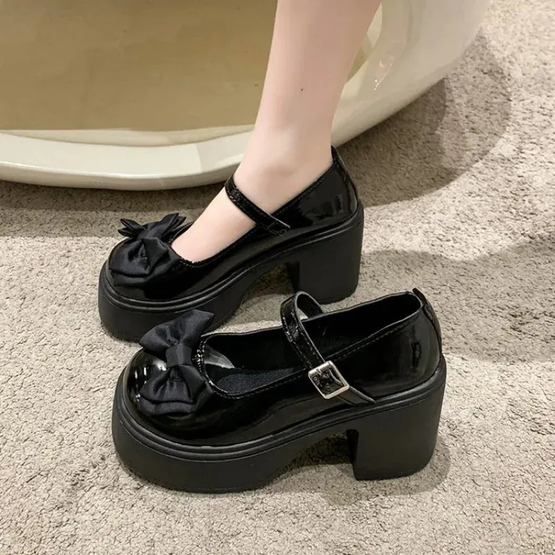 Aiertu Back  to school White Platform Heels Women Mary Jane Shoes Vintage Girls High Heel Platform Lolita Shoes Japanese Style College Student Shoes