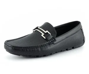 Amali Harry2 Men’s Perforated Loafers Black Man Made