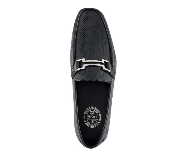 Amali Harry2 Men’s Perforated Loafers Black Man Made