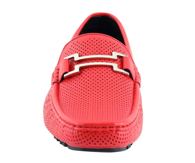 Amali Harry2 Red Men’s Smooth Vegan Driver Shoes