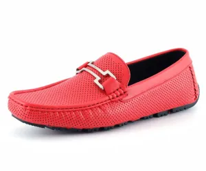 Amali Harry2 Red Men’s Smooth Vegan Driver Shoes