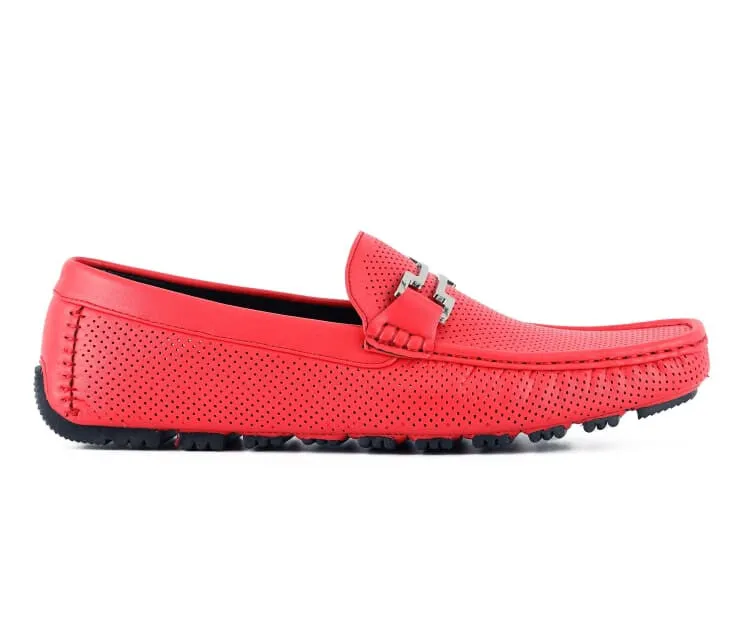 Amali Harry2 Red Men’s Smooth Vegan Driver Shoes