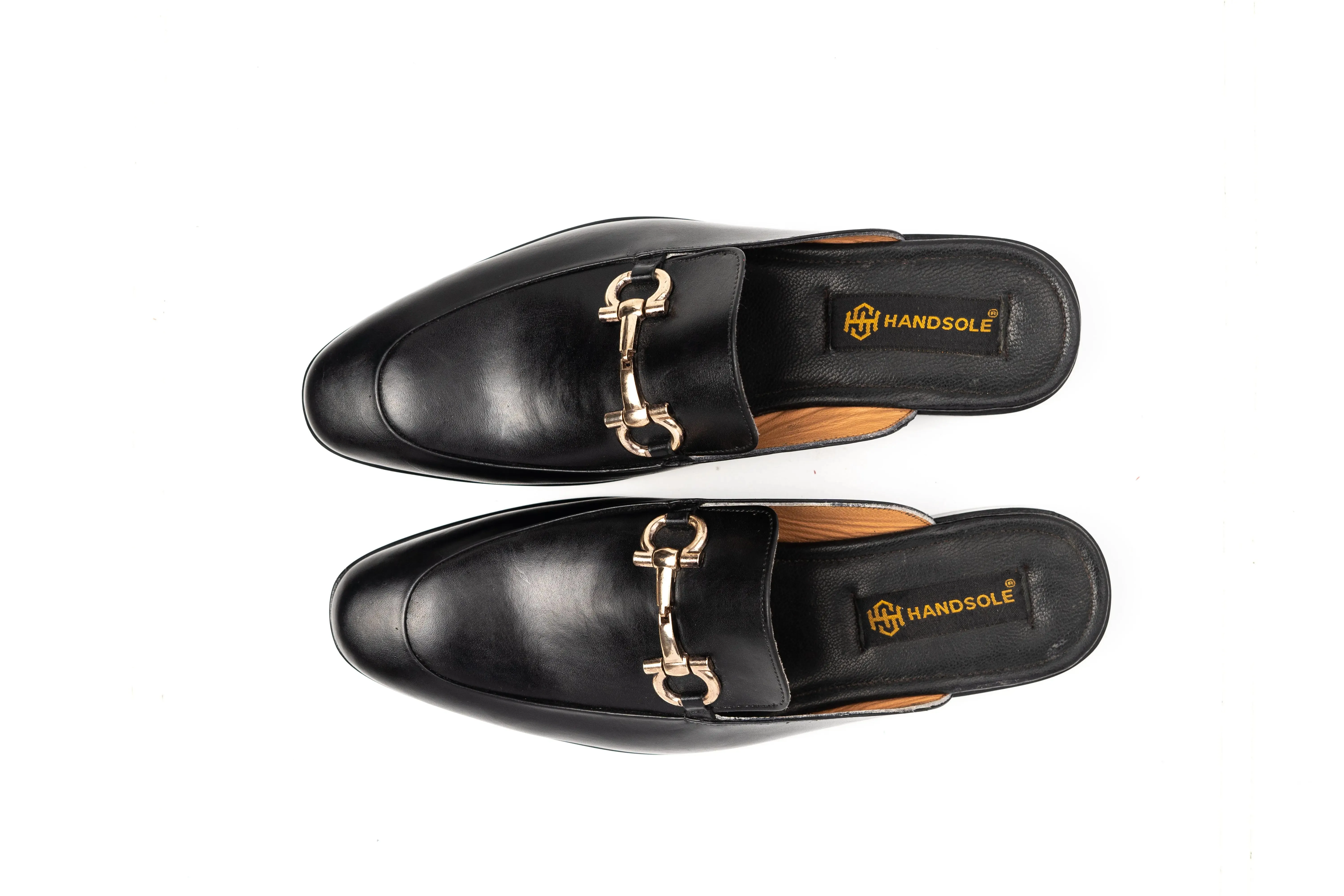 Aniline Horsebit backless loafer Slip on leather mule