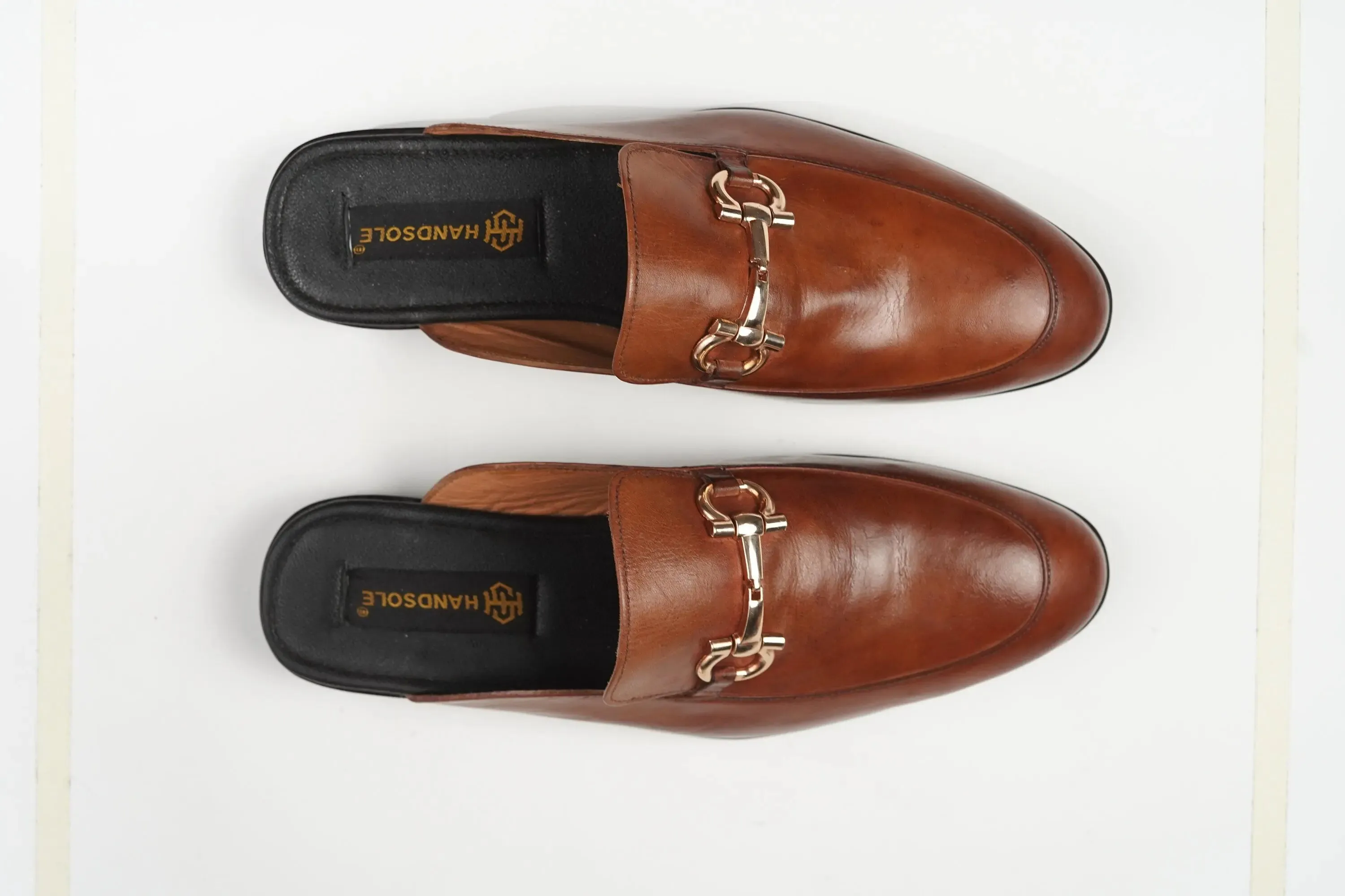 Aniline Horsebit backless loafer Slip on leather mule