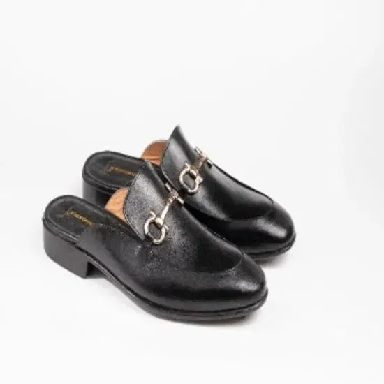 Aniline Horsebit backless loafer Slip on leather mule