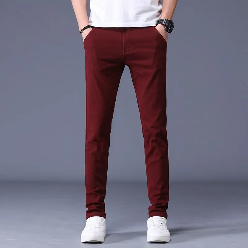 Antonios Slim Fit Cotton Stretch Trousers Men