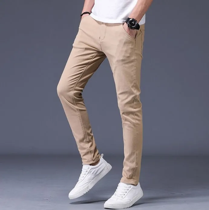 Antonios Slim Fit Cotton Stretch Trousers Men