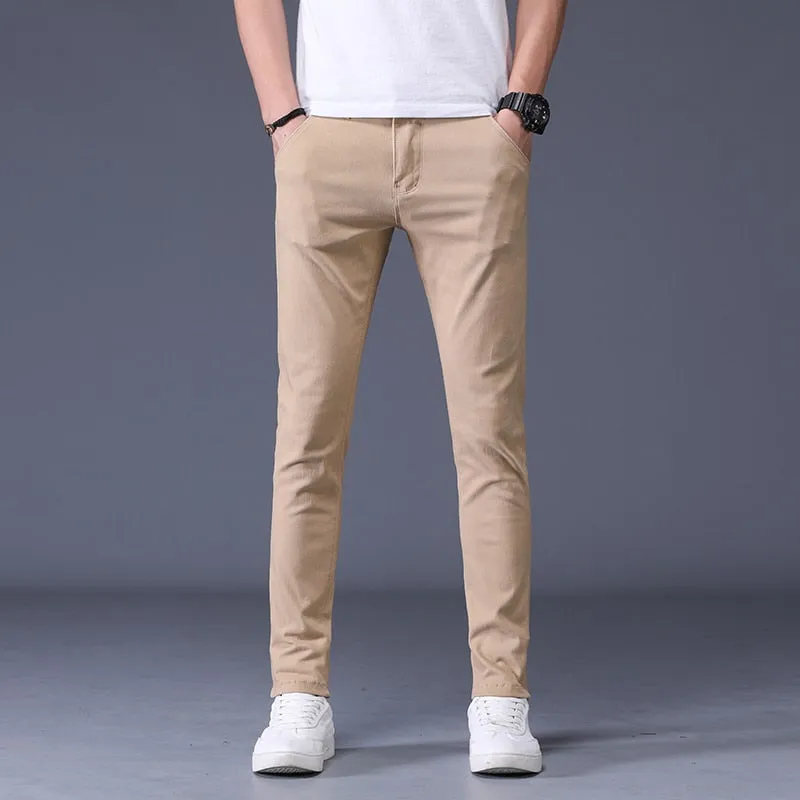 Antonios Slim Fit Cotton Stretch Trousers Men