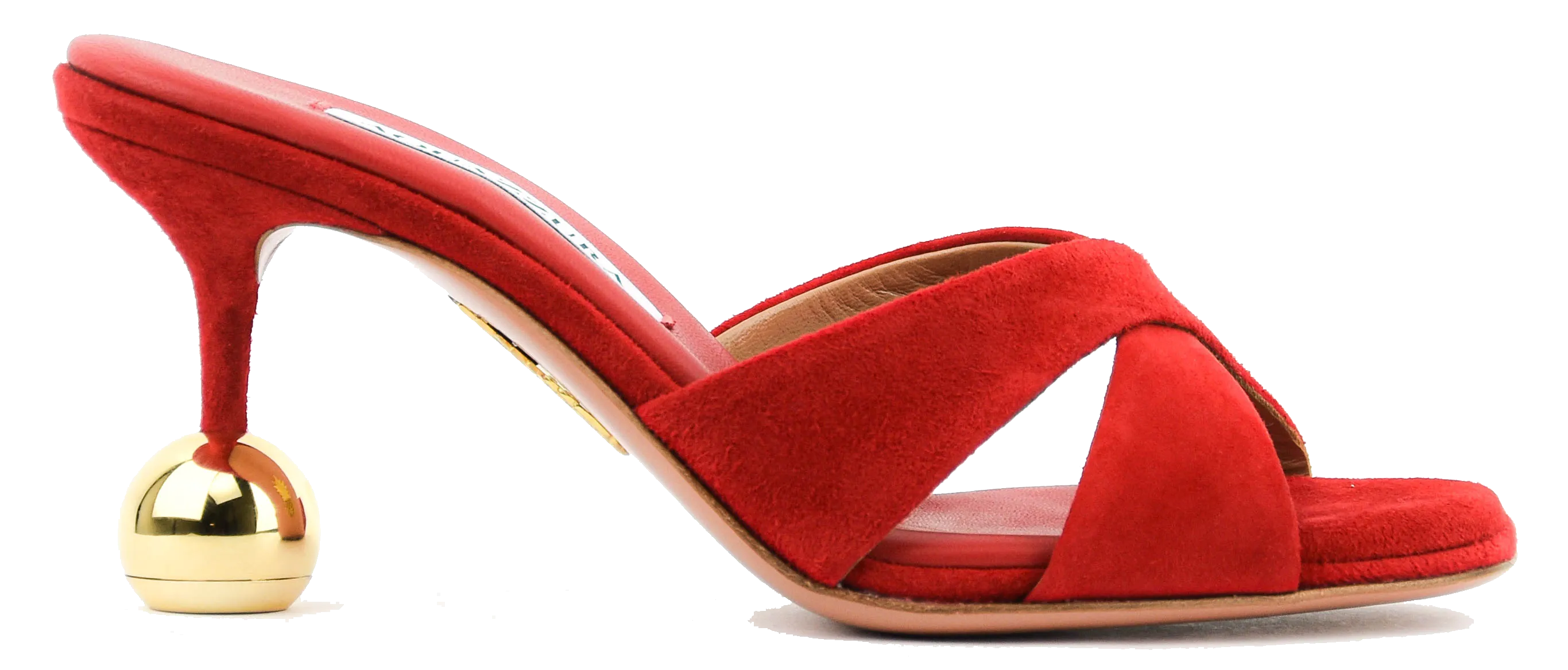 AQUAZZURA DARLING MULE LIPSTICK RED