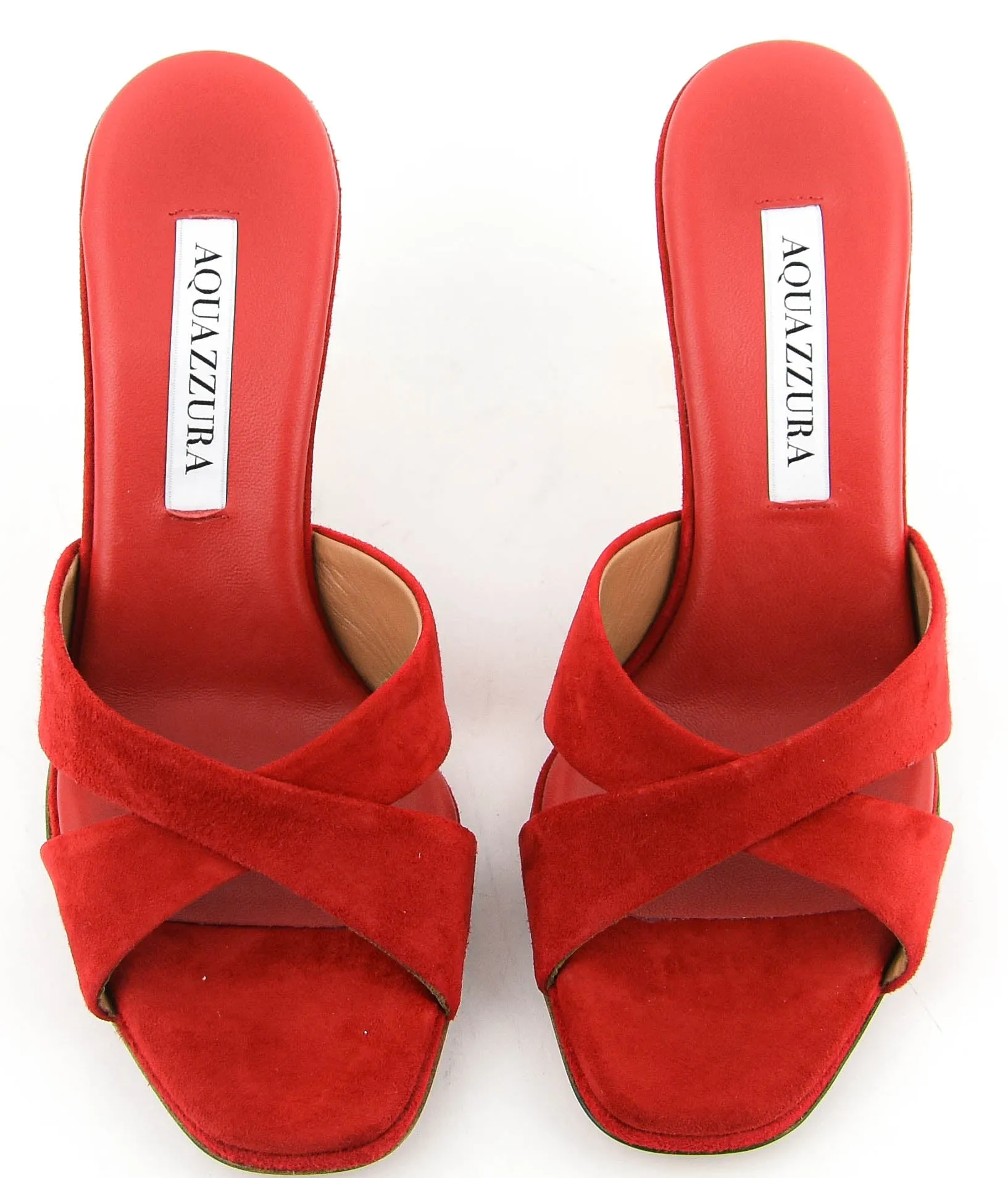 AQUAZZURA DARLING MULE LIPSTICK RED