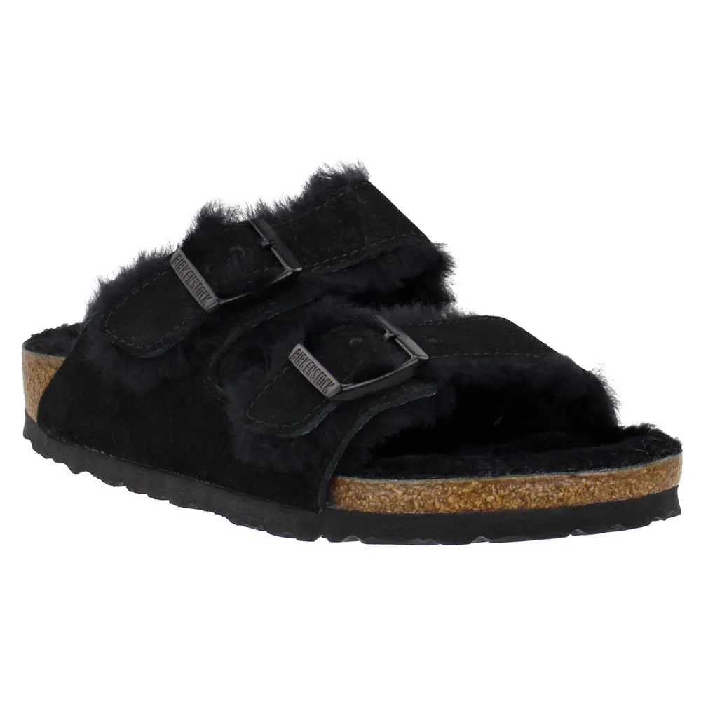 Arizona Shearling Suede Footbed Sandals