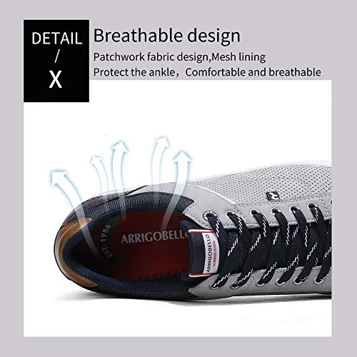 AX BOXING Mens Casual Shoes Fashion Sneakers Breathable Comfort Walking Shoes for Male(Grey 2582, Numeric_9)