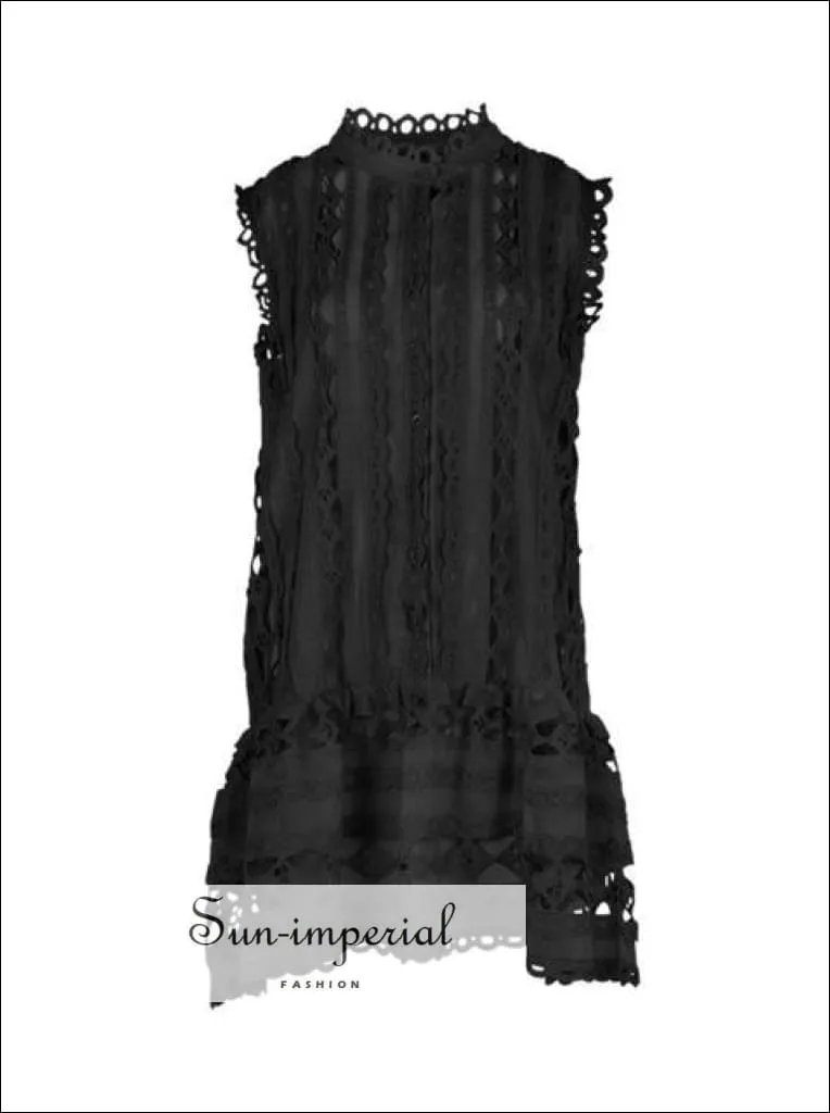 Bambi Dress - Casual Lace Mini O Neck Sleeveless Loose Mini Dress