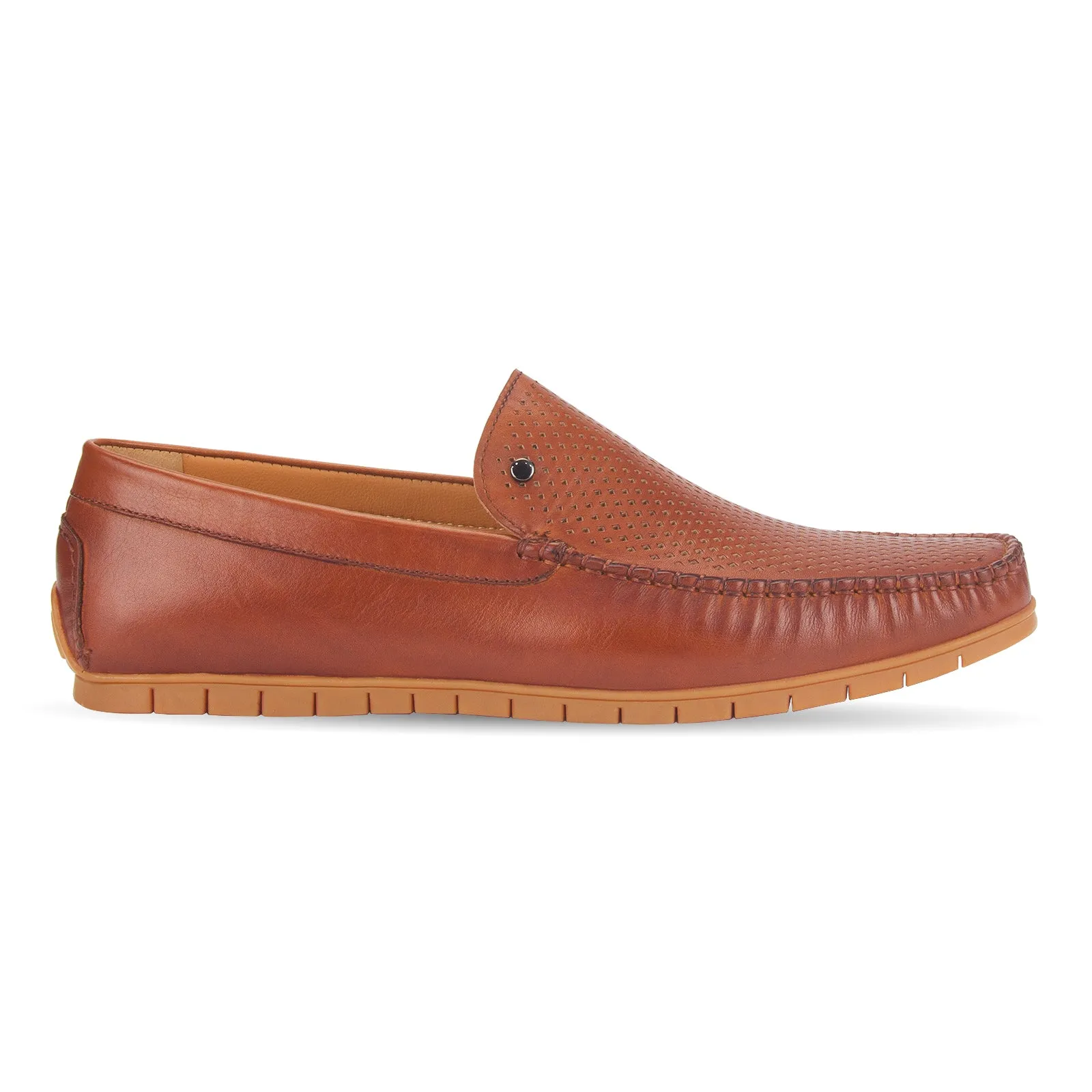 Bard mens perforated leather driving loafer