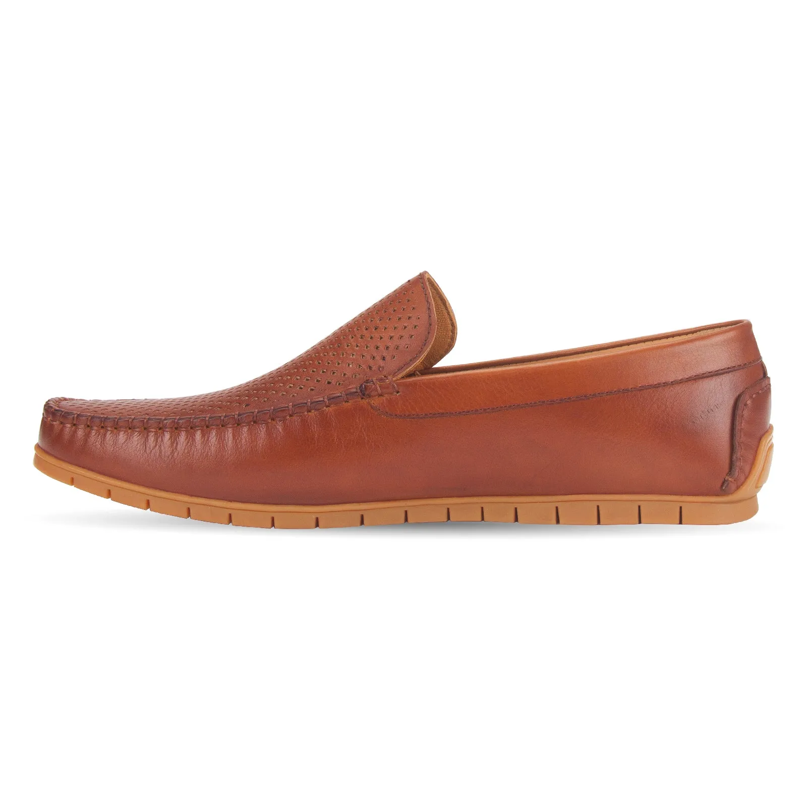 Bard mens perforated leather driving loafer