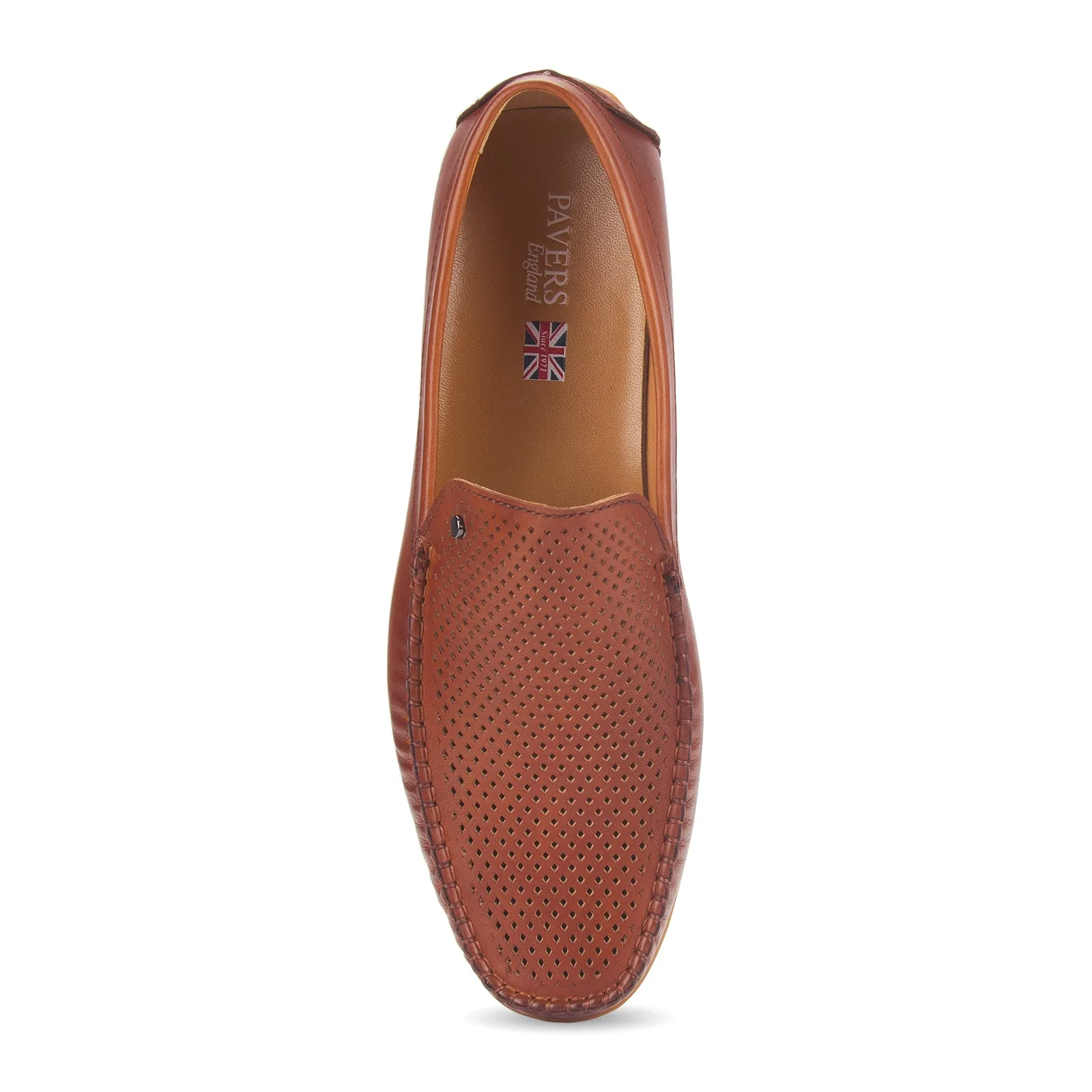 Bard mens perforated leather driving loafer