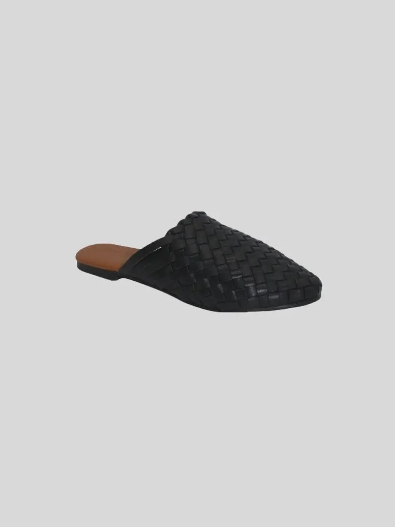 Barland Leather Slides - Black