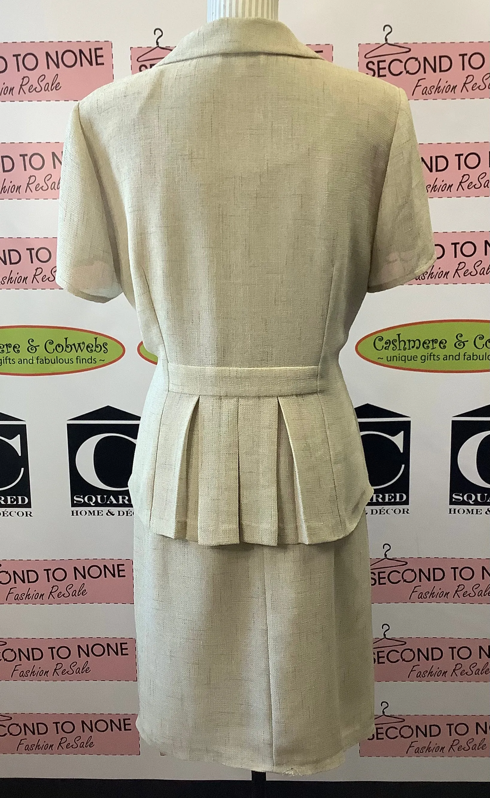 Beige 2.Pc Dress Set (Size 12)