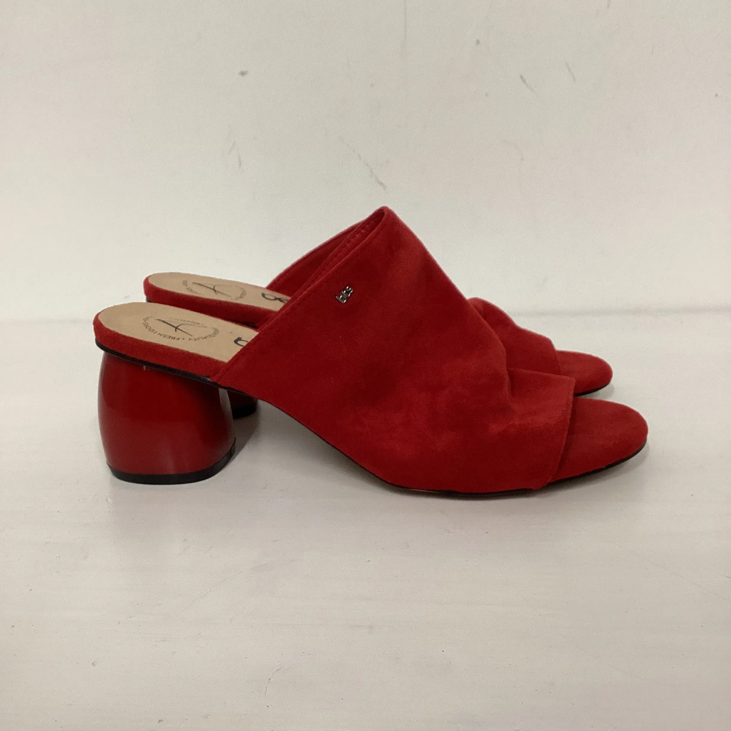 Betsy Red Mule Heeled Shoes Size 36 (UK 3)