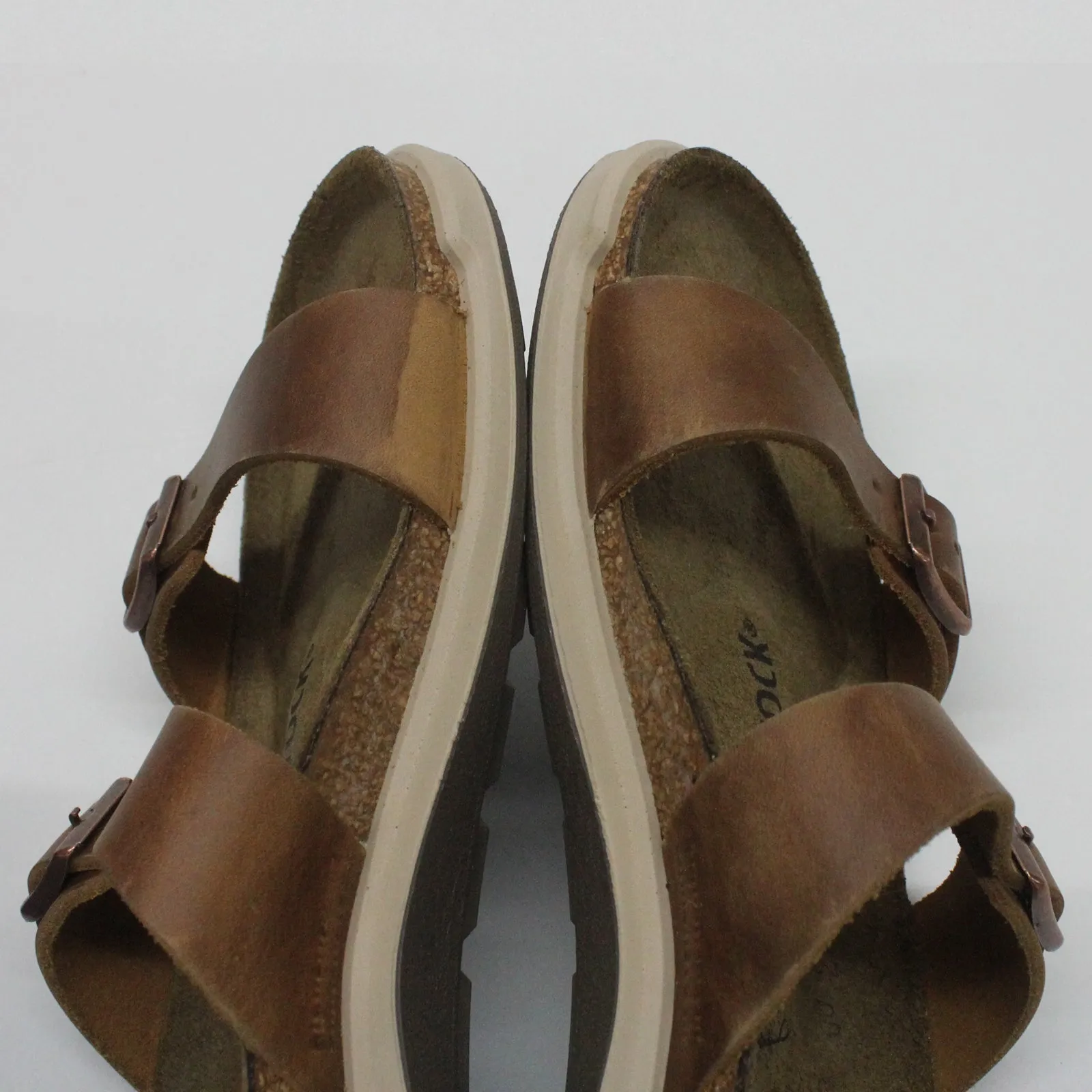 Birkenstock Sierra CT 1022217 Ginger Brown Waxy Leather Unisex Sandals - UK 3.5