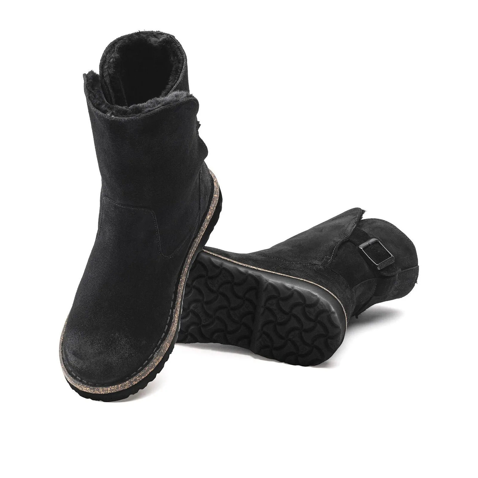 Birkenstock Uppsala Boot (Women) - Black Suede/Black Shearling