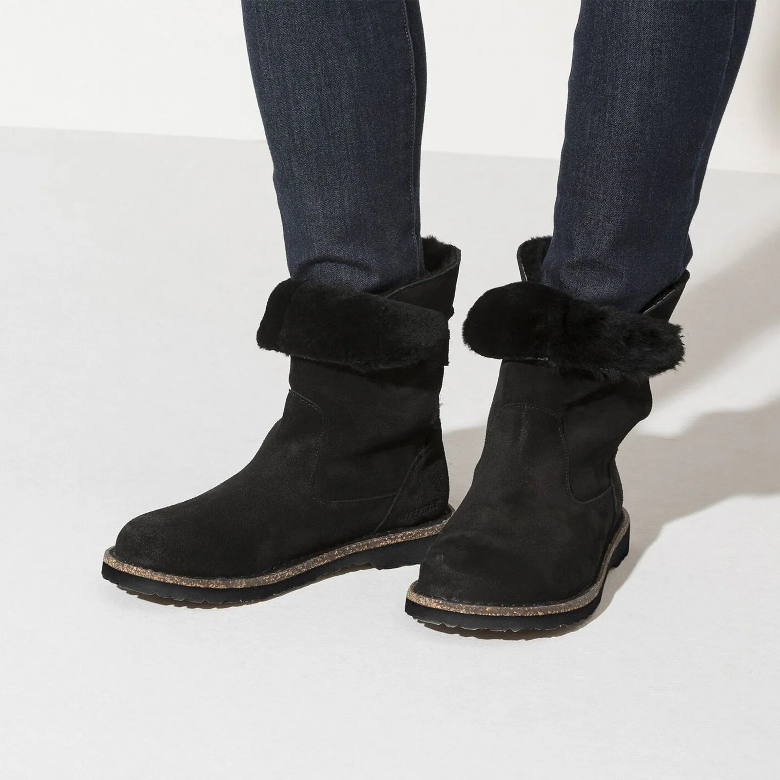 Birkenstock Uppsala Boot (Women) - Black Suede/Black Shearling