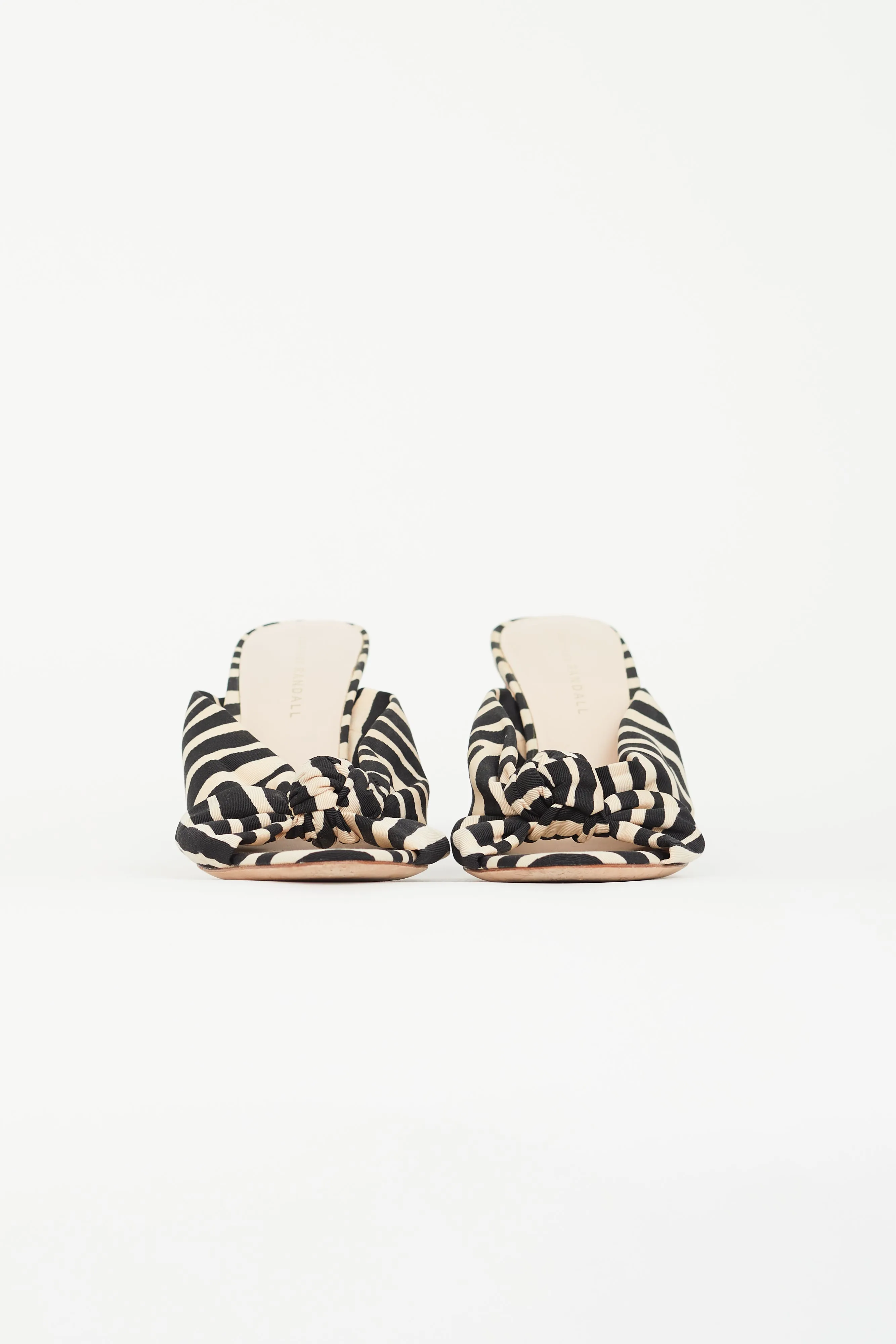 Black & Beige Striped Knot Mule