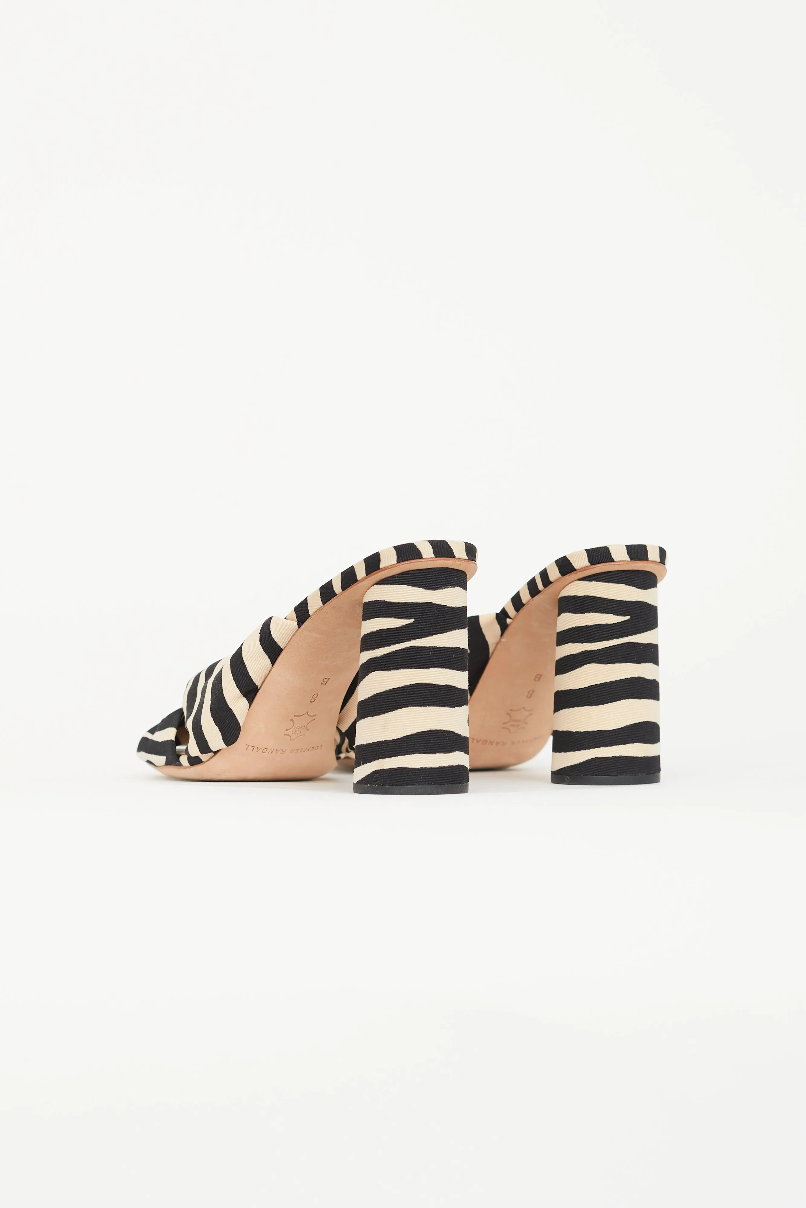 Black & Beige Striped Knot Mule