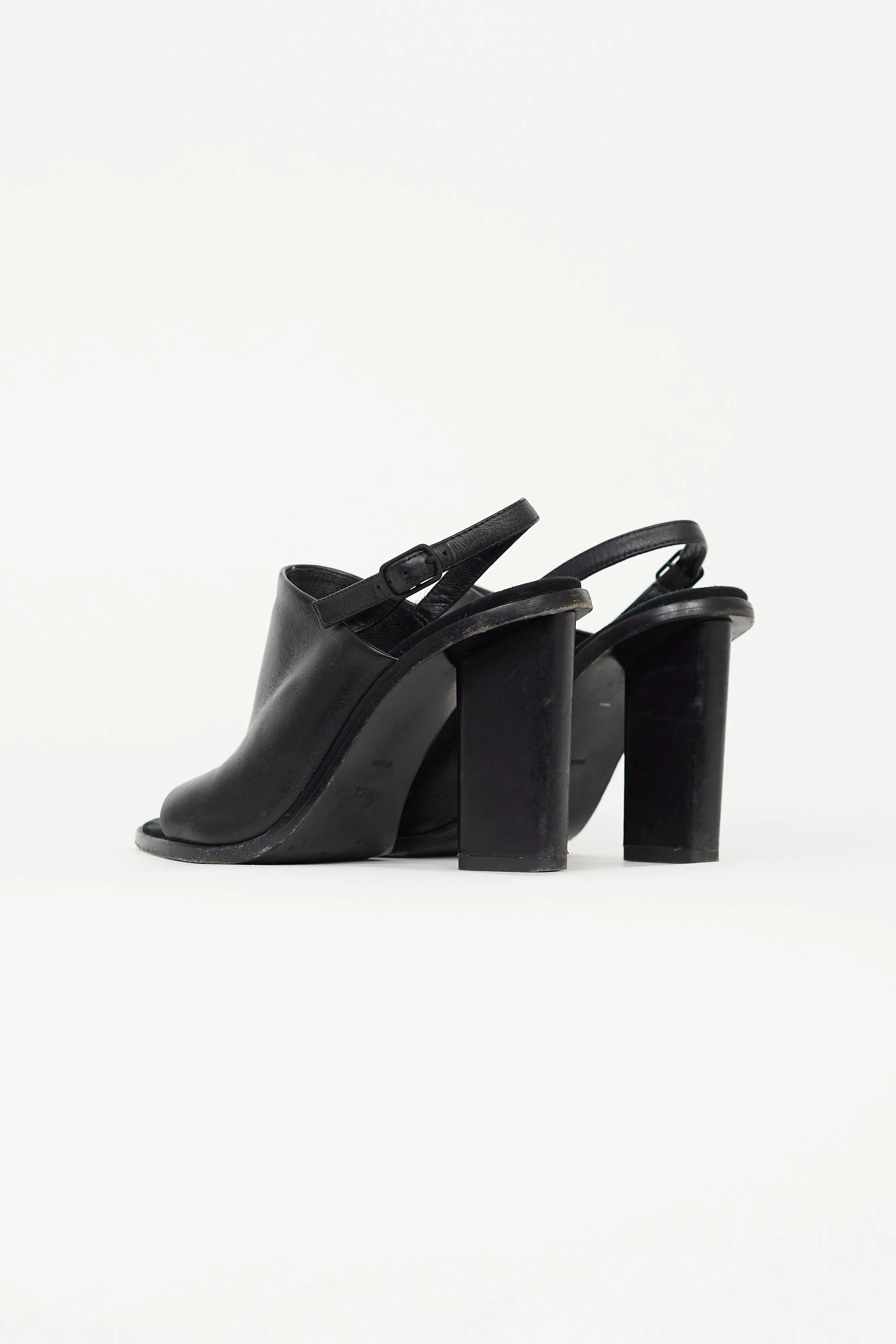 Black Leather Cole Slingback Mule