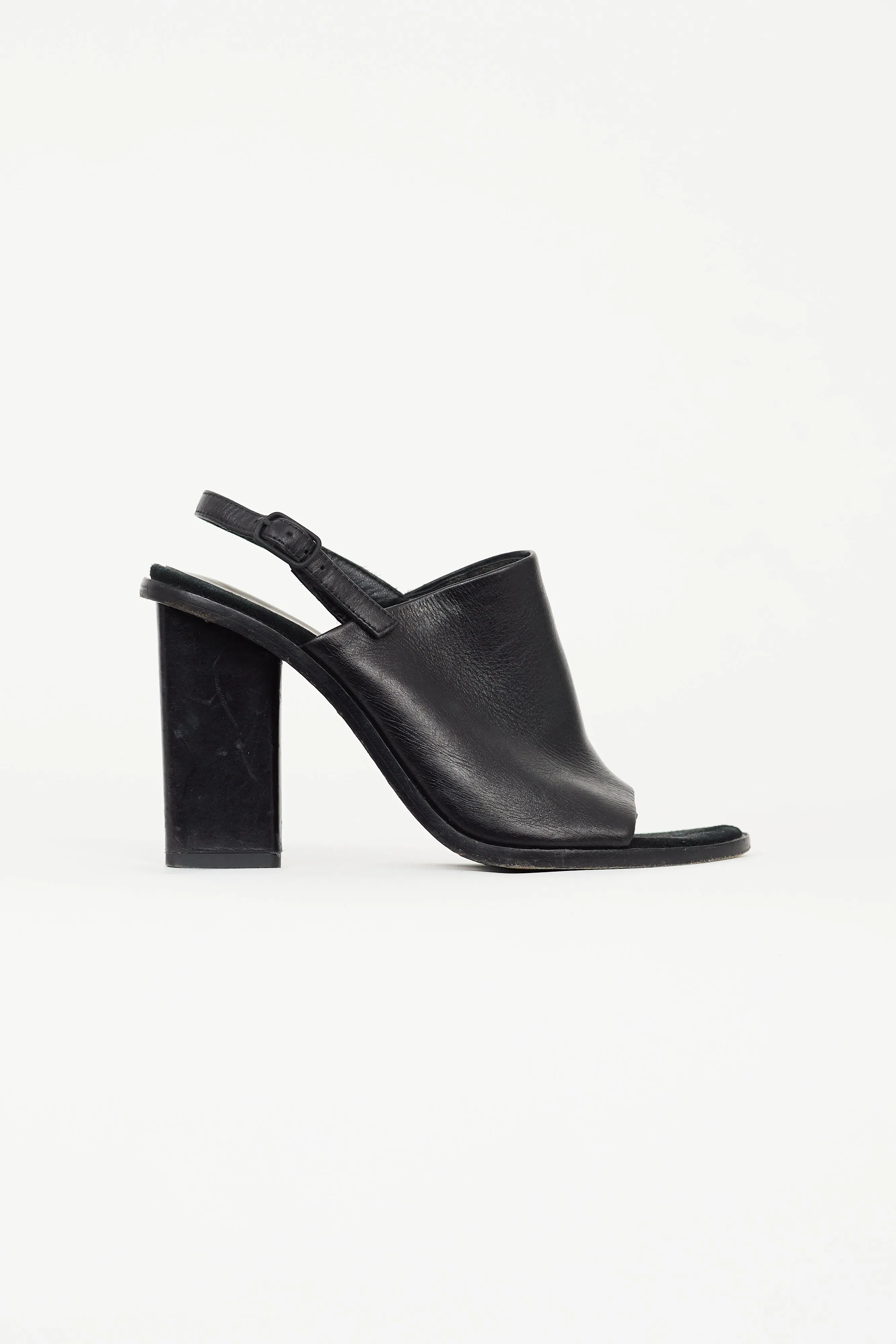 Black Leather Cole Slingback Mule