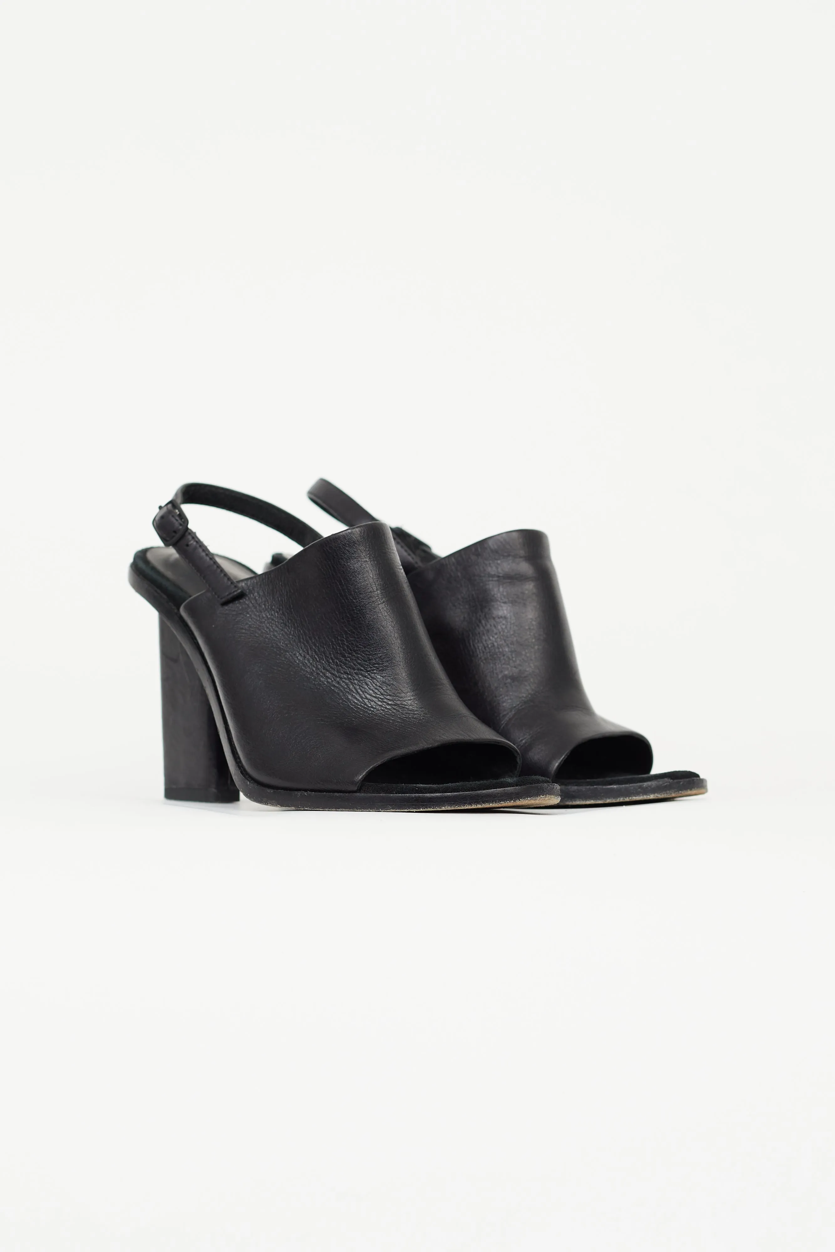 Black Leather Cole Slingback Mule