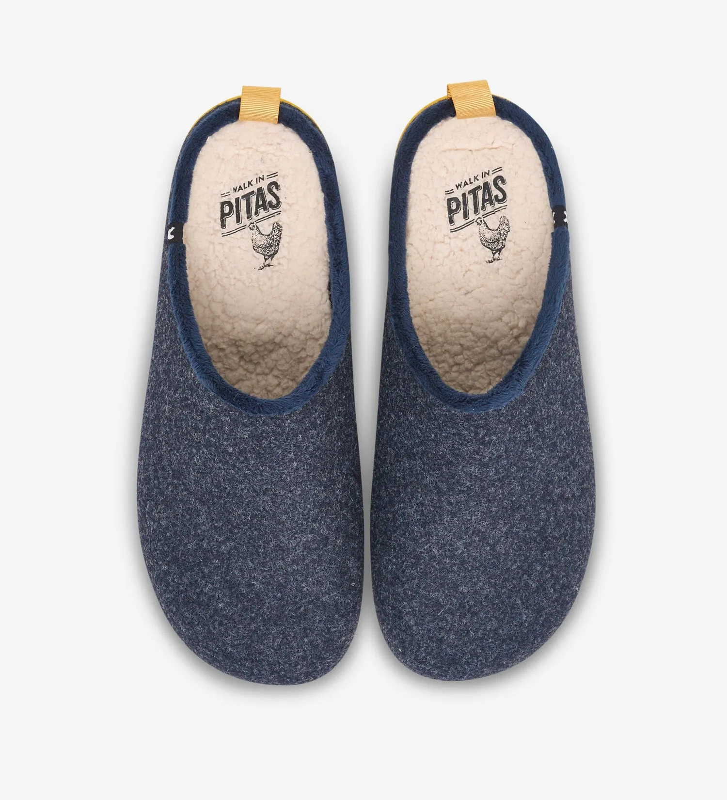 Borj eco felt mule slippers, contrast rubber soles