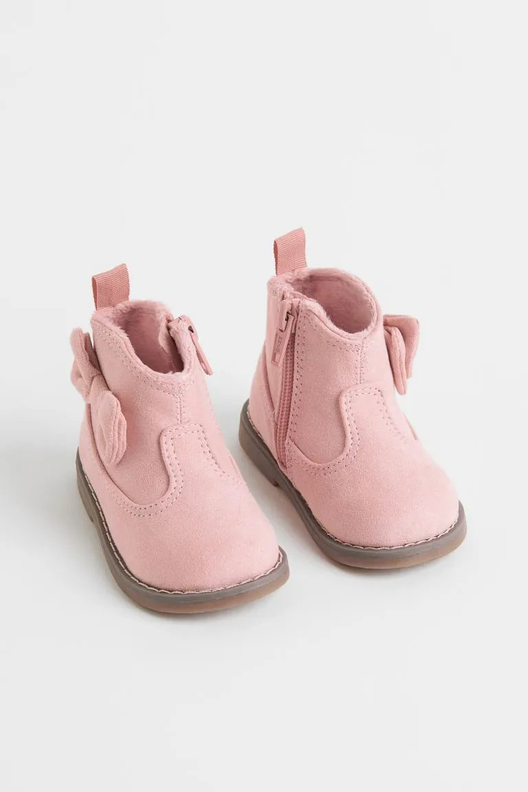 Botines niña rosados chongo H&M botas boots combat