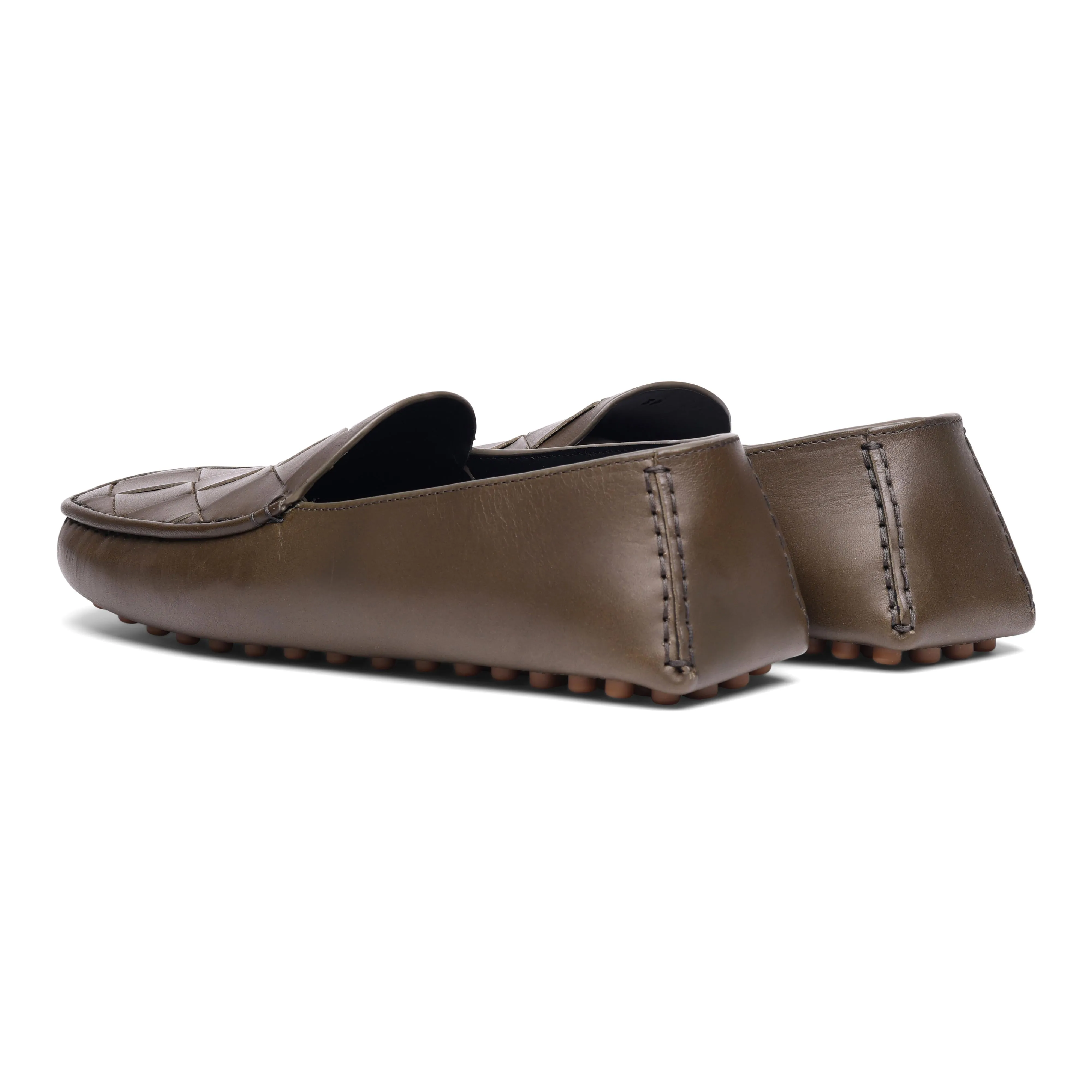 Bottega Veneta Leather Intrecciato Driving Slippers