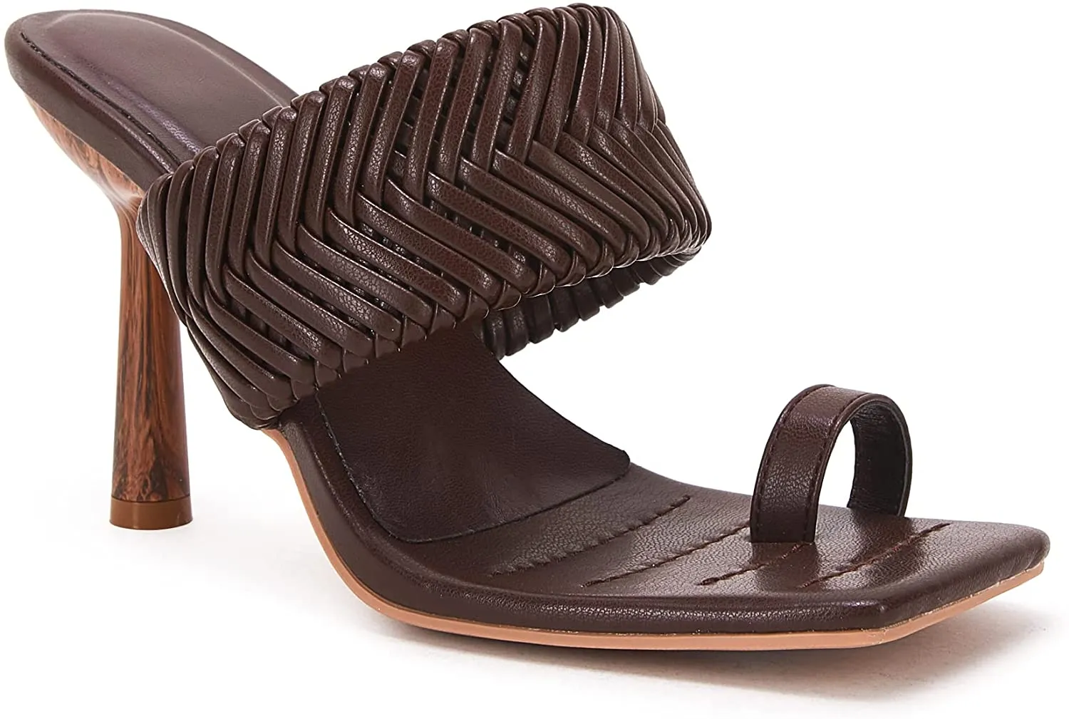 Braided Heeled Mule Sandals