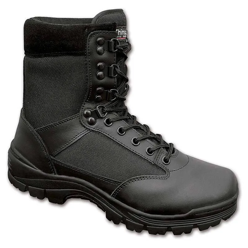 Brandit Tactical Leather Boots with Rubber Soles, Black