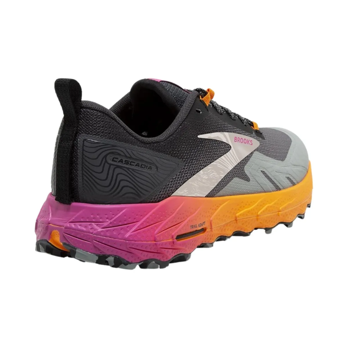 Brooks Cascadia 17 Gray Orange Running Shoes