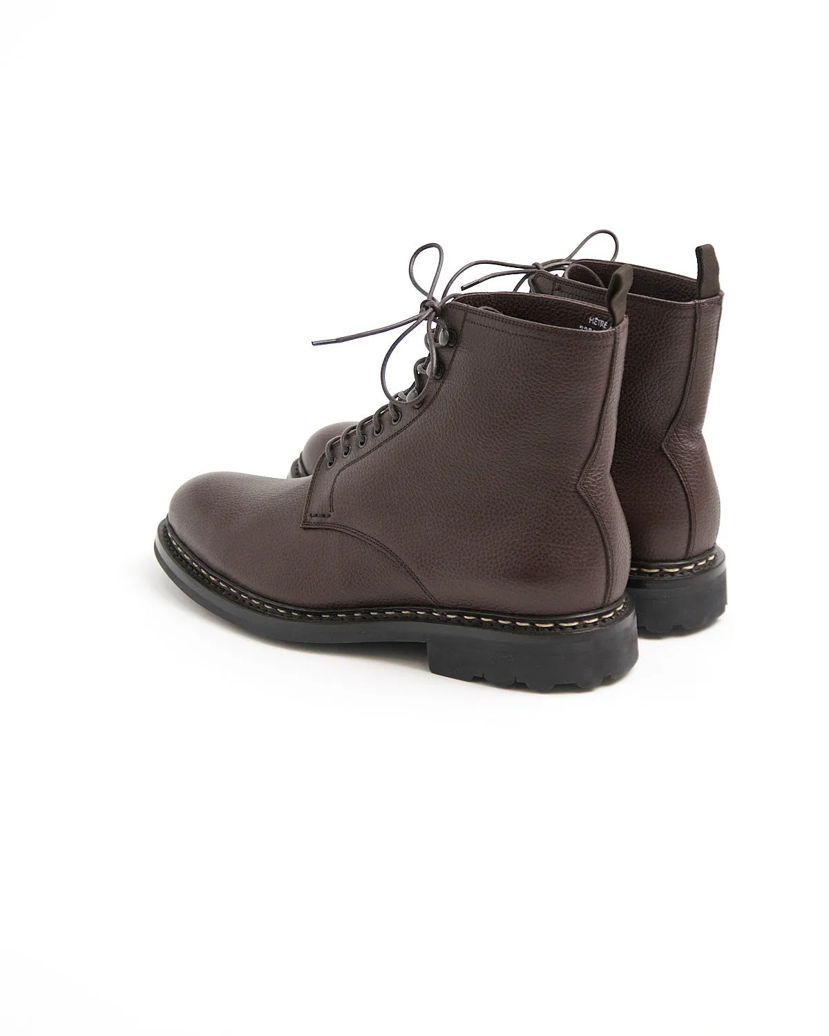 Brown Shearling Lined Leather 'Hêtre' Winter Boots