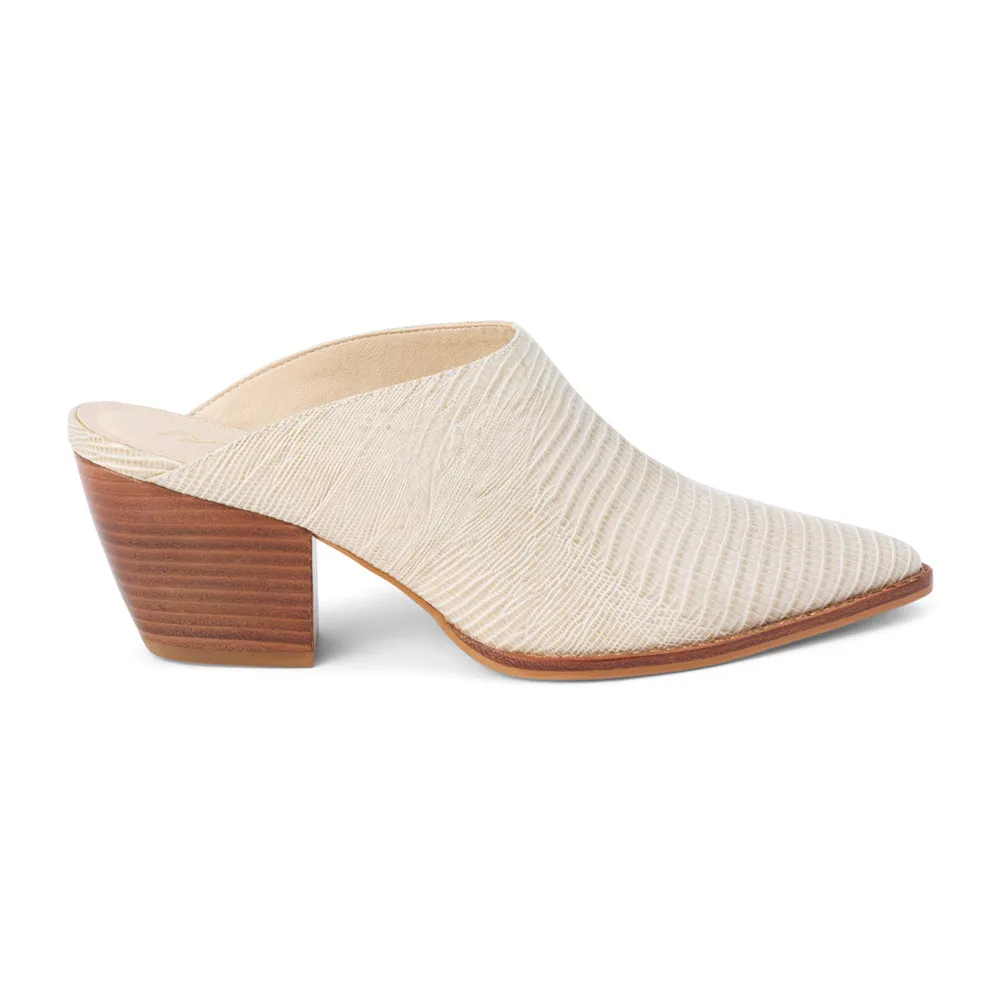 Cammy Embossed Lizard Mule Clogs