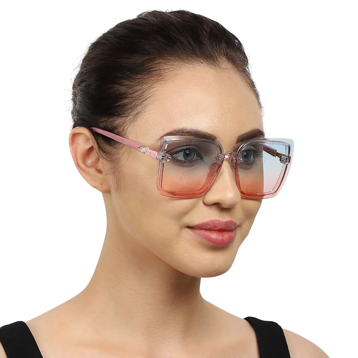 Carlton London Adults-Women Clear One Size Casual Winter Wear Acetate Frame UV Protected Lens Sunglasses