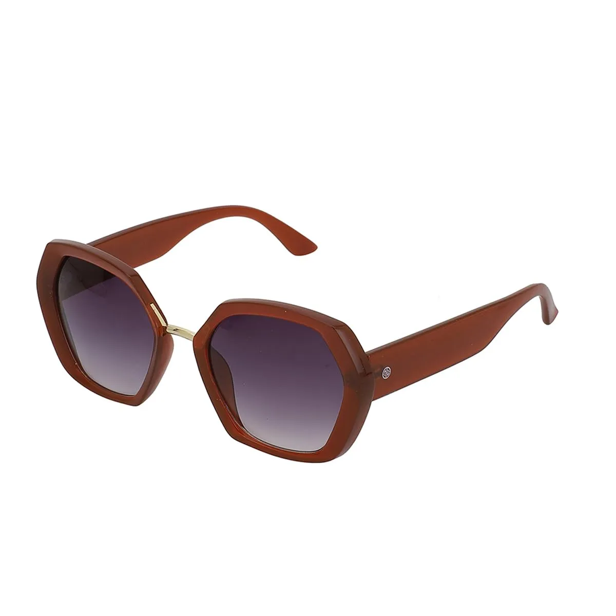 Carlton London Brown & Gold Toned UV Protected Oversized Sunglasses For Women